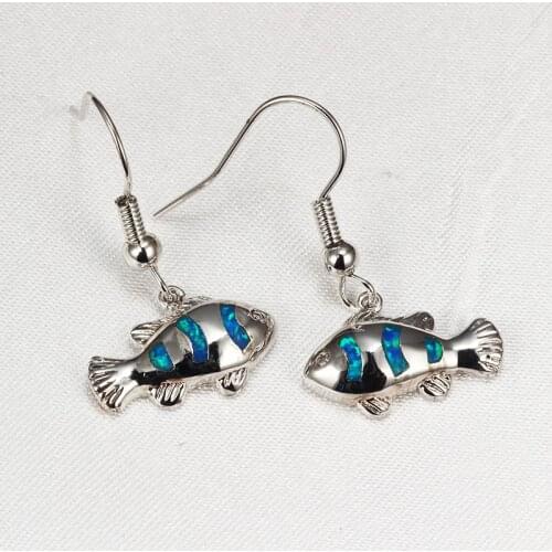 Blue Opal Earrings Wholesale High Quality New Fashion Earrings for Women Party Accessories Summer Beach Jewelry ER36