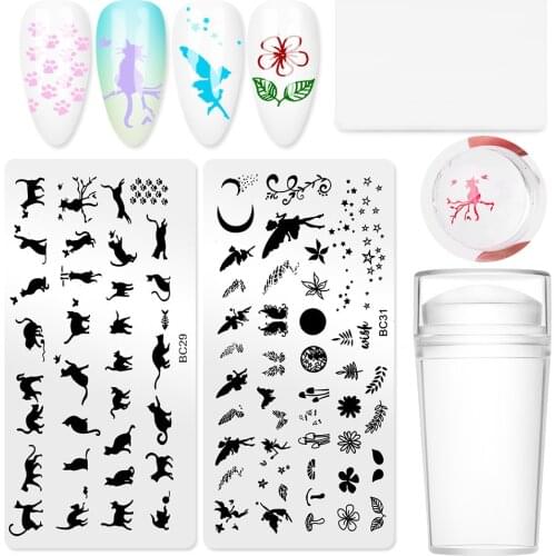 Stamp For Nail Stamping Plates Stamper Scraper With Cap Template All For Manicure Tools Kit
