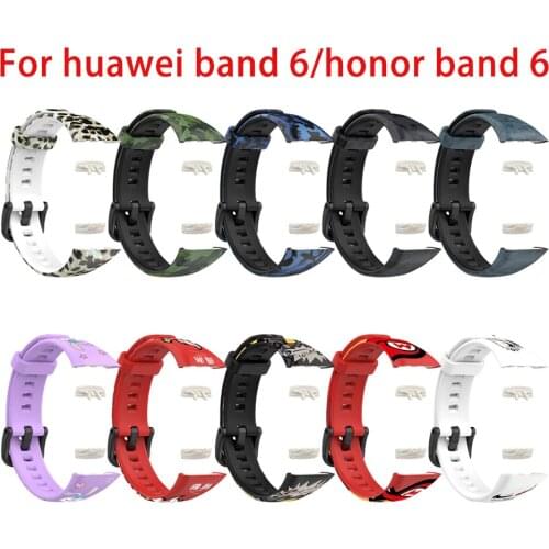 Replacement Sport Silicone Watch Band Wrist Strap Adjustable Watchbands For Huawei Band 6 Honor Band 6 Watch Smart Accessories