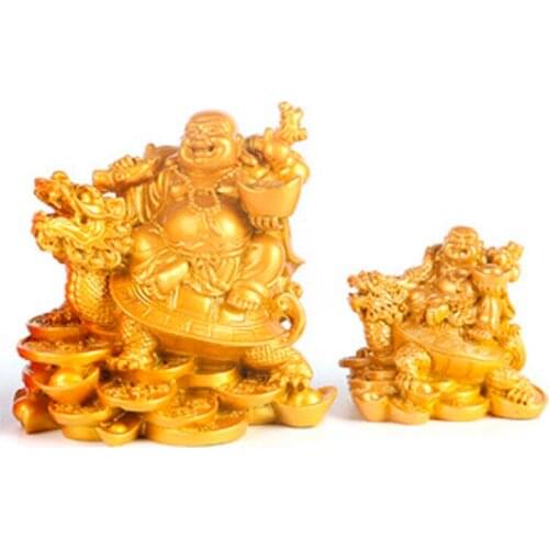 Cute Resin Buddha Handmade Statue Buddha Buddhist figure god of wealth statue Home decoration figurines Ornaments