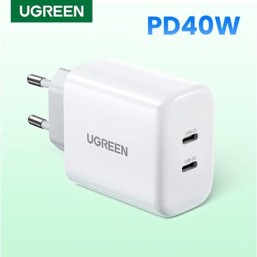 UGREEN Dual 20W PD USB C Charger for iPhone 13 12 Fast Charger Quick Charge 4.0 3.0 Charging for Samsung Mobile Phone Charger