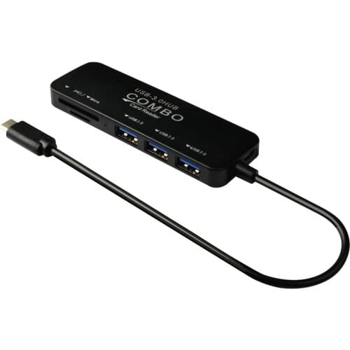 5 in 1 USB C HUB Type C to SD / TF Card Reader Multi Ports TF Card Reader OTG Adapter Splitter 3 + 2 Multifunction