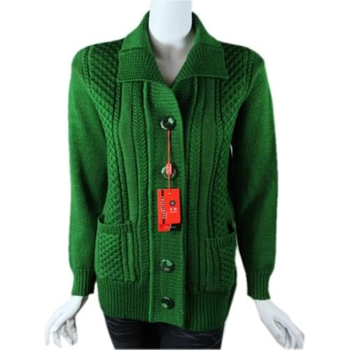 Spring Autumn Cardigan Sweater Female Jacket Fashion Thread Cardigan Sweaters Mother Loose Long Sleeve Knit Sweater Outerwear