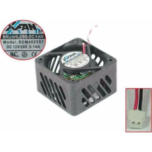 XIFAN RDM4025S1 DC 12V 0.14A 40x40x25mm 2-Wire Server Square Fan