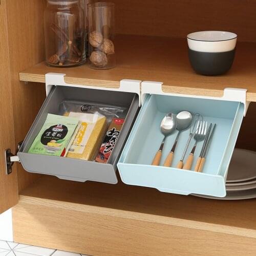 Drawer Storage Boxes Under Table Sundries Stationery Storage Box Self-adhesive Pen Holder Container Home Oddice Desk Organizer