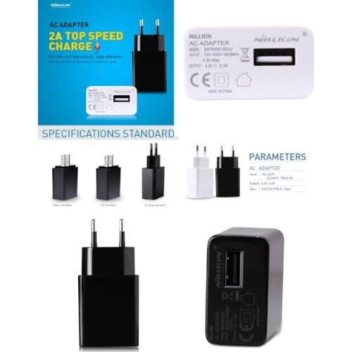 EU Europe Standard USB Charger 2A Top Speed Charger NILLKIN AC 2A Adaptor For Doogee X5 Max/Doogee X5 Max Pro