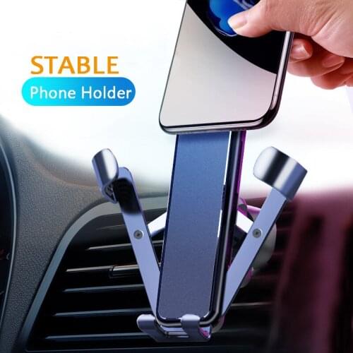 Air Outlet Clip Fixed Mobile Phone Holder Automatic Bracket Clamping Gravity Structure Mute Stand For Smartphone One Hand Free