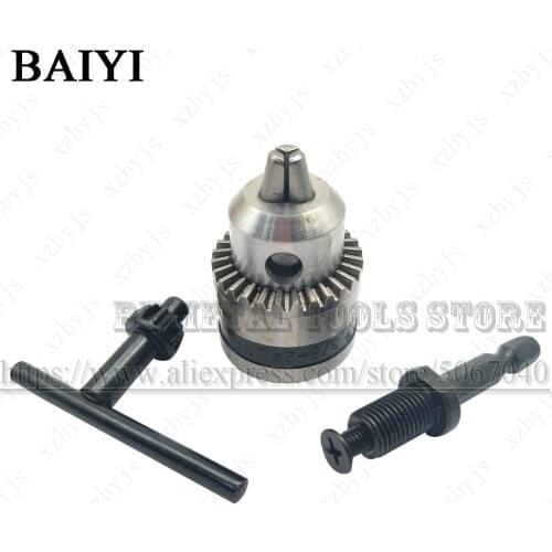 1pcs Thread Drill Chuck wrench drill chuck 0.6-6 38-24 pistol drill Conversion Drill Chuck Wrench Into Electric Drill 3 Jaw Chuc