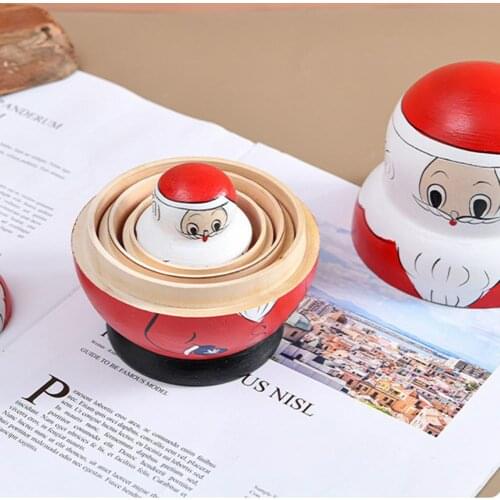 10Pcs/Set Premium Matryoshka Toys Strong Regional Style Ten-layer Good Craftsmanship Santa Claus Matryoshka Model