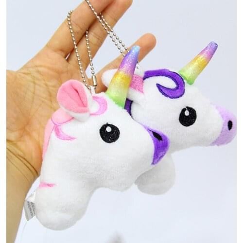 13cm 400pcs Unicorn Plush stuffed Toys soft Plush keyring keychain bag pendant Soft rainbow horse anime Stuffed toys for kids