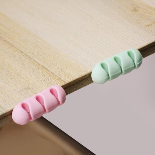 2PCS Silicone shelf rack color cable winding device to receive headphones bobbin winder collector tool box of storage rack