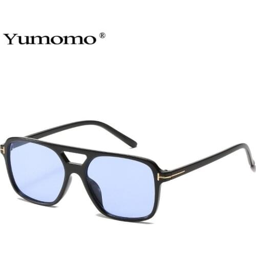 2021 Fashion Square Double Bridges Sunglasses Women Men Brand Designer Clear Candy Color Eyewear Shades UV400 Sun Glasses