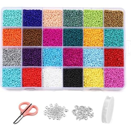 24000pcs 2/3/4mm Charm Czech Glass Seed Beads DIY Bracelet Necklace Beads Set For Jewelry Making DIY Earring Necklace