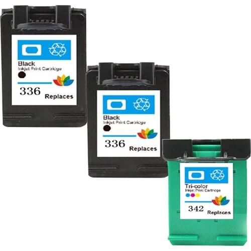 3 Pack Compatible HP 336 342 C9362EE C9361EE Refilled Ink Cartridges for Deskjet 5440 PSC 1510 1503 Photosmart 1500 C3100 C3180