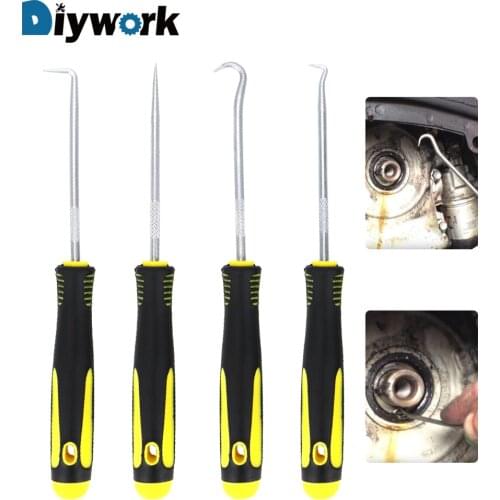 DIYWORK 4 piece/set O-Ring Seal Remover Pick Set Hand Tool Set Car Hook Car Oil Seal Hook