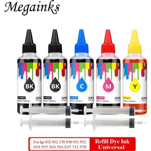 5PC x 100ml Universal Refill dye ink For hp 932 933 920 178 950 951 952 953 954 955 364 564 655 685 711 970 971 cartridge & ciss