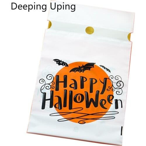 50Pcs Drawstring Pocket Halloween Gift Packaging Bag Ribbon Candy Bags With Ribbon Festival Favor Snacks Bake Chocolate Pouches