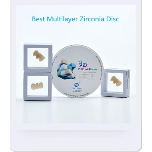 57% Translucent 3D Pro Multilayer Zirconia Disc Block for Dental CAD CAM Solution with 1050Mpa Bending Strength for Crown