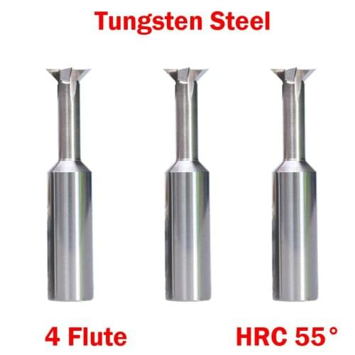 8mm 10mm 12mm OD 45 60 Degree 8/10/12 Flute HRC55 Tungsten Solid Carbide Straight Shank CNC Cutting Tool Dovetail Milling Cutter