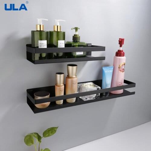 Bathroom Accessories 20-50cm Modern Matt Black Bathroom Corner Shelves Kitchen Wall Shelf Shower Bath Shampoo Storage Rack