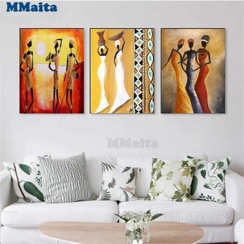 5D Diamond Embroidery Abstract art, retro black african woman Diamond Painting Full Square Mosaic Handmade Gift 3pcs GG5526
