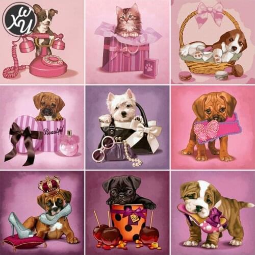 Cartoon Gift Dog Diamond Painting for Adults Diamond Mosaic Pink Gift Full Diamond Embroidery Diamond Painting Accessories Decor