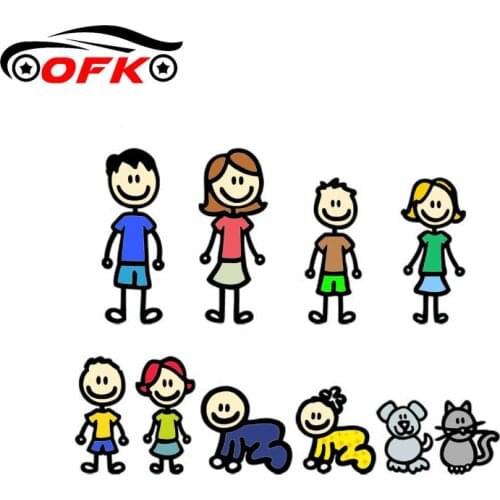 Car Stickers Decor Motorcycle Decals Anime A Large Family Dog Cat Cartoon Decorative Accessories Creative PVC,20cm*15cm