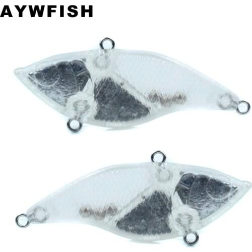AYWFISH 20PCS A Lot Unpainted VIB 50mm 13.2g Handmade Hard Plastic Fishing Lure Transparent Sinking Vibration Bait Blanks