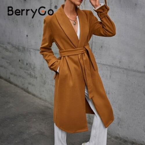 BerryGo Women's Coats With A Belt