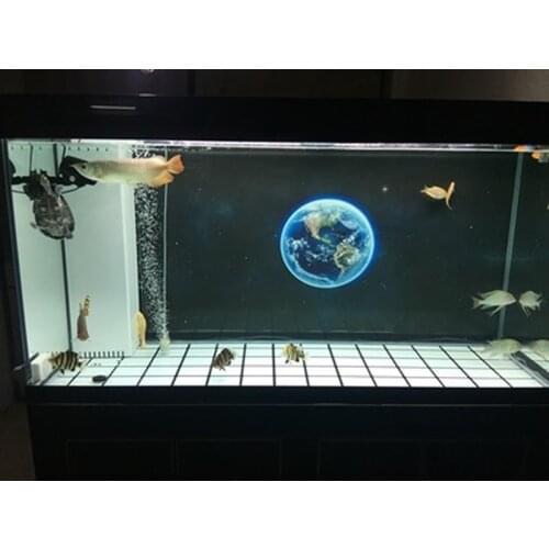 Free Shipping Customized Earth Aquarium Background Poster HD Fish Tank Decorations Landscape With Glue On The Surface