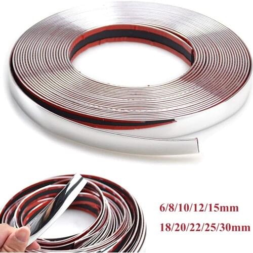 6/8/12/15/20/25/30 mm Car Styling Chrome Decorative Strips Front Rear Fog Light Trim Cover Molding Frame Decoration Protection