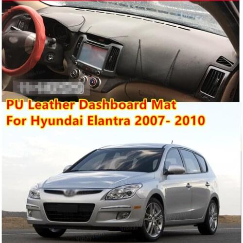 For Hyundai Elantra 2007- 2010 PU Leather Anti-Slip Mat Sunshade Dashmat Protect Carpet Dashboard Cover Pad Accessories