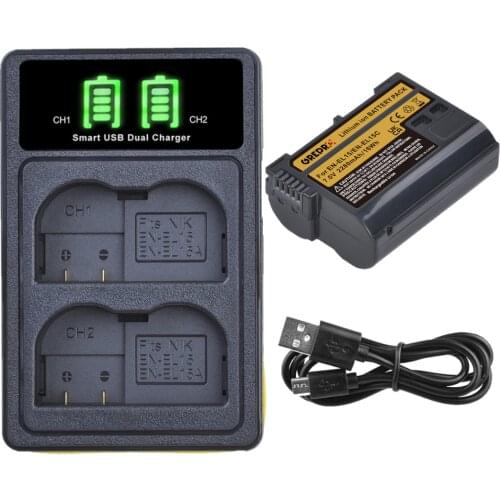 EN-EL15C EN-EL15B EL15C Battery with Type-C Charger for Nikon Z5 Z6 Z7 D780 D750 D810 D850 D7000 D7500 Z6 ii Camera