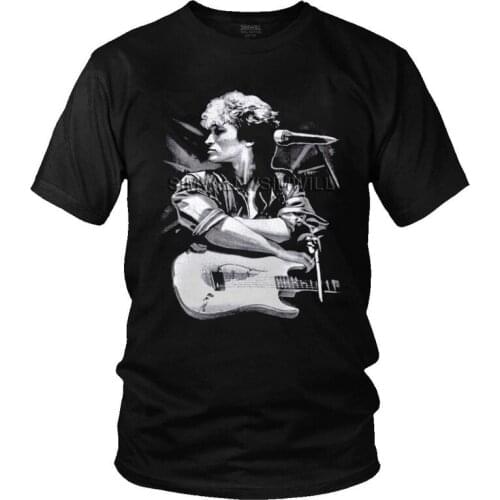 Viktor Tsoi Guitar Tshirts Men Fashion Tees Top Cotton T Shirts Short Sleeve Rusian Rock Kino T-shirts Gift Idea Clothing