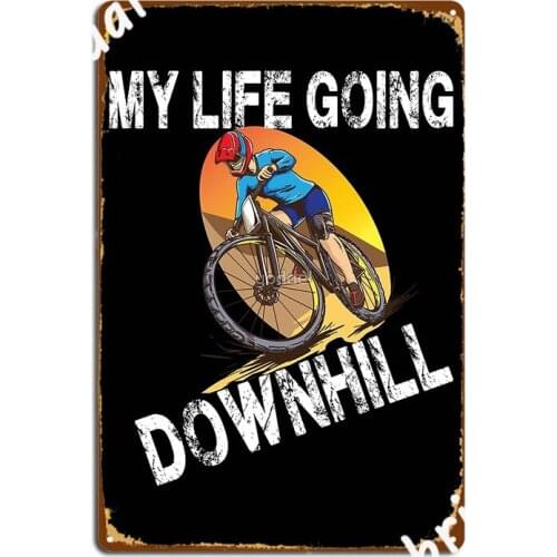 Mountain Bike Racing Down Mountain Poster Metal Plaque Cave Pub Wall Cave Designing Plaques Tin Sign Posters