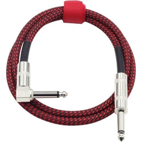 6.35mm Cord Male 90 Degrees Audio Connector Speaker Line For Electric Guitar Cable TS Big Two Core Mono AUX Wire