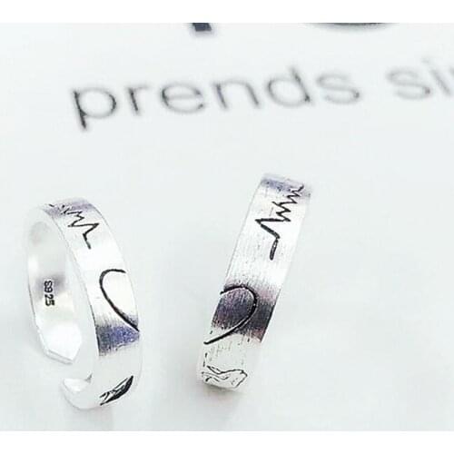 New Rings Heartbeat Ring Couple For Man and Women Rings Adjustable Love Lightning Fashion Ring