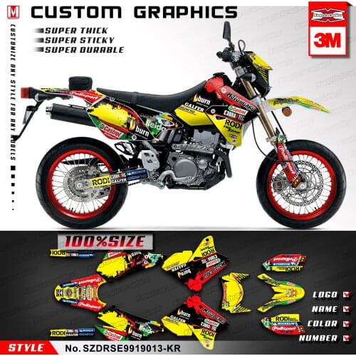 KUNGFU GRAPHICS Full Vinyl Sticker Kit for DRZ400SM DRZ 400 Enduro 1999 to 2019 KLX 400R 2002 2003 2004, Customizable