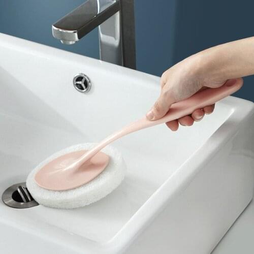 Long Handle Brush Eraser Magic Sponge DIy Cleaning Sponge for Dishwashing Kitchen Toilet Bathroom Wash Cleaning Tool Accessory