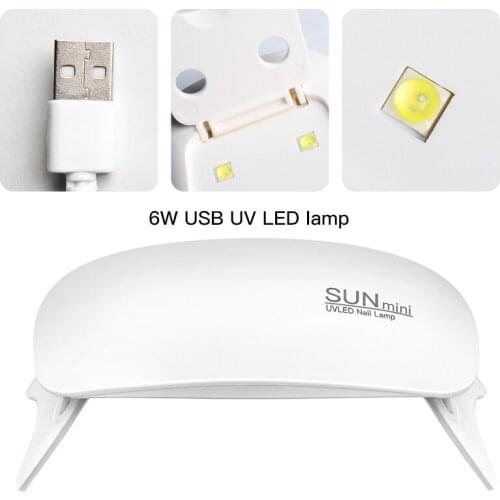 6W Mini Nail Lamp Pink White Nail Dryer Machine UV LED Lamp Portable Micro USB Cable Home Use Drying Lamp For Gel Varnish