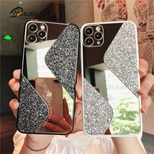 Fashion Luxury Mirror Glitter Phone Case For iphone 11 12 Pro Max XS X XR 7 8 6 6S Plus SE 2020 mini Shockproof Cases Cover