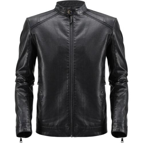 High quality Leather Jacket Men Autumn Motorcycle PU Leather Male Winter Jackets Outerwear Faux Leather Coat PU Jacket For Men