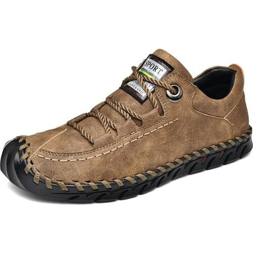 Super Hot Classic Men Loafers Split Leather Men Casual Shoes Comfortable Handmade Men Flats Breathable Moccasins Sneakers 2020