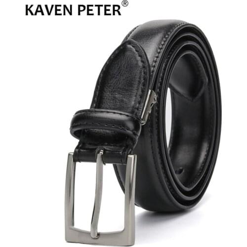 Mens Classic Genuine Leather Belt For Jeans Single Prong Buckle Black Dress Belts For Women And Men 3.0 CM Belt Width Riem