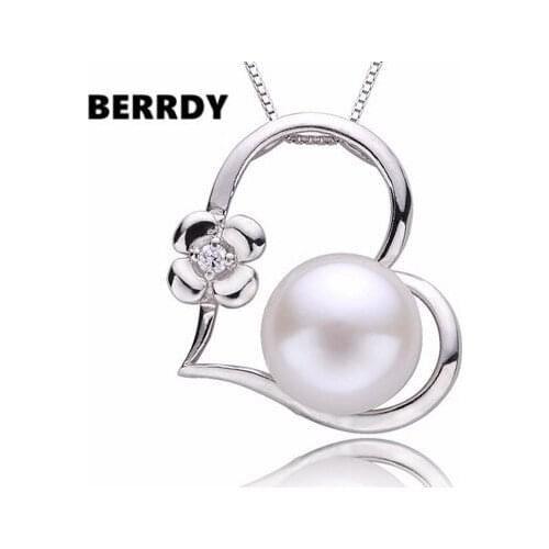 REAL PEARL Fashion Freshwater Pearl Pendant with Necklace Chain 9-10mm Pearl Size 4 Color