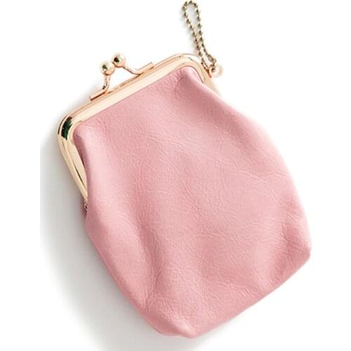 2021 New Coin Purse Oil Wax Leather Mini Buckle Clip Cute Small Wallet Headset Bag Small Women Wallets