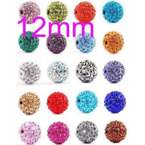 OMH factory 12mm 20pcs variety color Clay Rhinestone AAA++ Crystal Fit Biagi Bracelet European Pave Disco Bll Beads