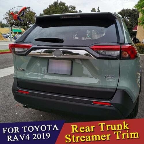 High Quality ABS Chromed Rear Trunk Streamer Gate Trim For Toyota RAV4 2019 2020 Car Accessories