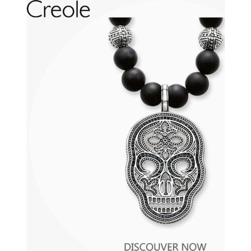 Necklace Skull Mask,2019 Summer 925 Sterling Silver Unisex Elaborately Designed Skull Amulet Striking Rebel Gift For Men Women