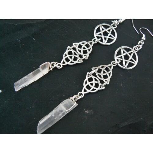Pagan Goddess Earrings,Wiccan Earrings,Crystal earrings,Celtic Earrings